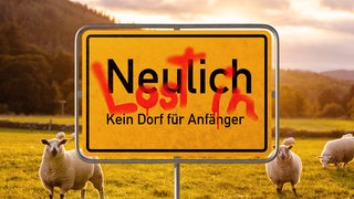 Ortsschild mit dem Schriftzug: Neulich, kein Ort für Anfänger und darüber die Worte: Lost in